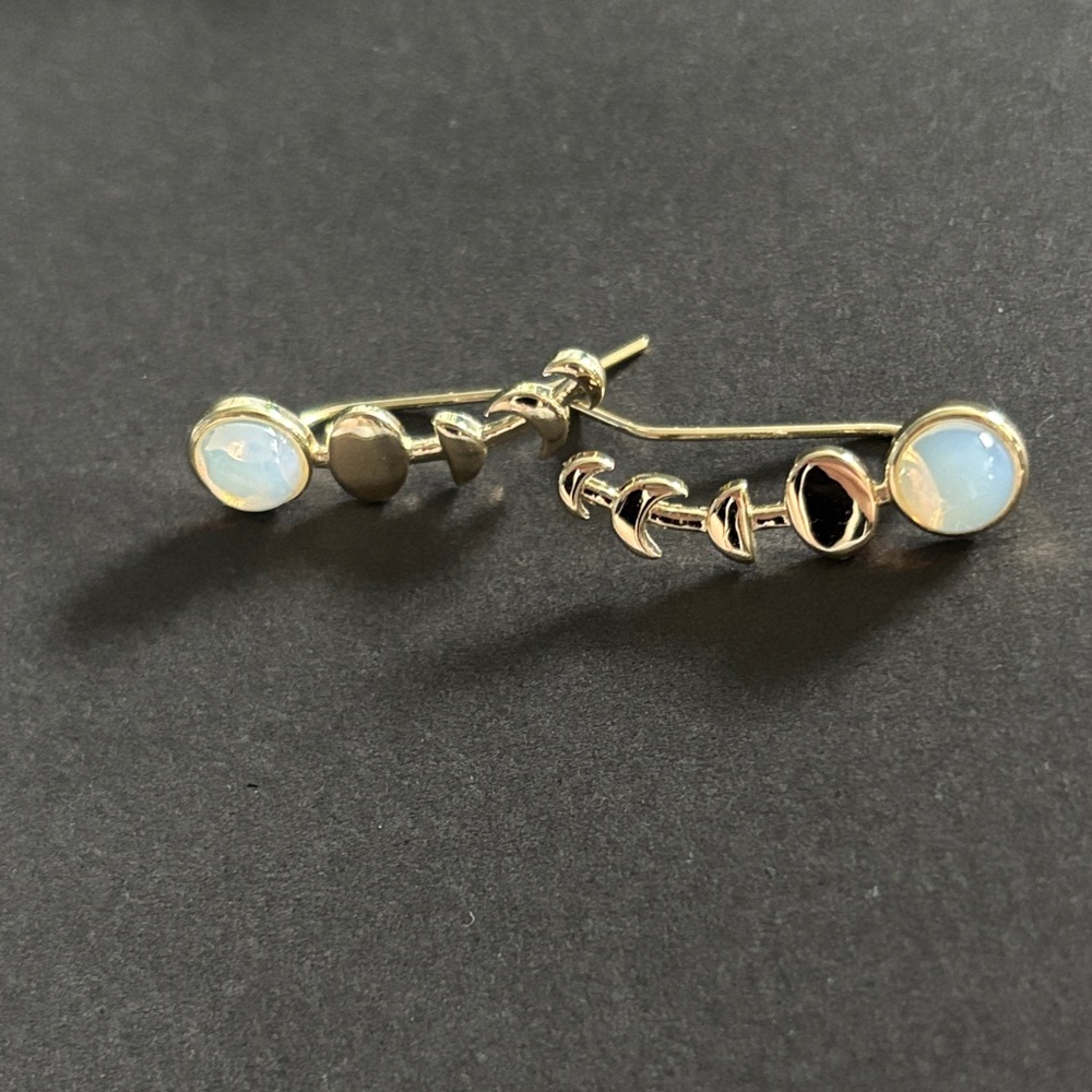 Elegant Gold and Opal Ear crawlers